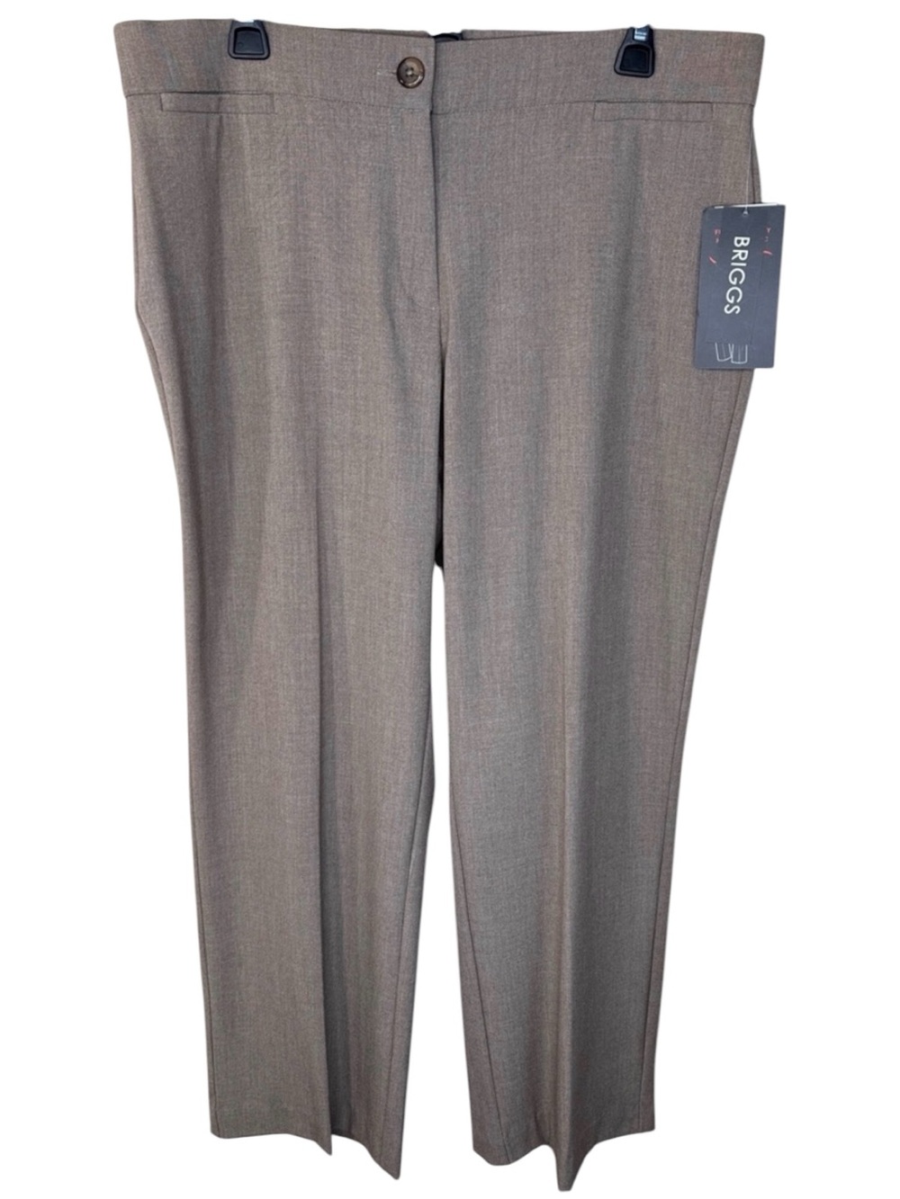 Briggs New York Pants Taupe Straight-Leg w/ Slimming Solution in Size 14 PS  NWT